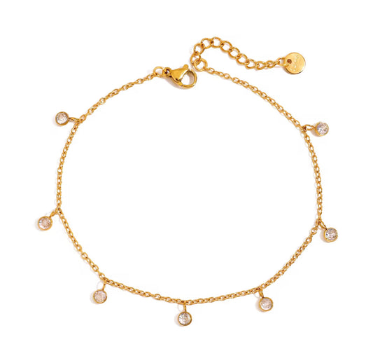 CZ Tassel Anklet