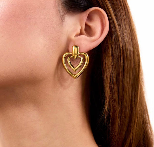 Double Heart Earrings