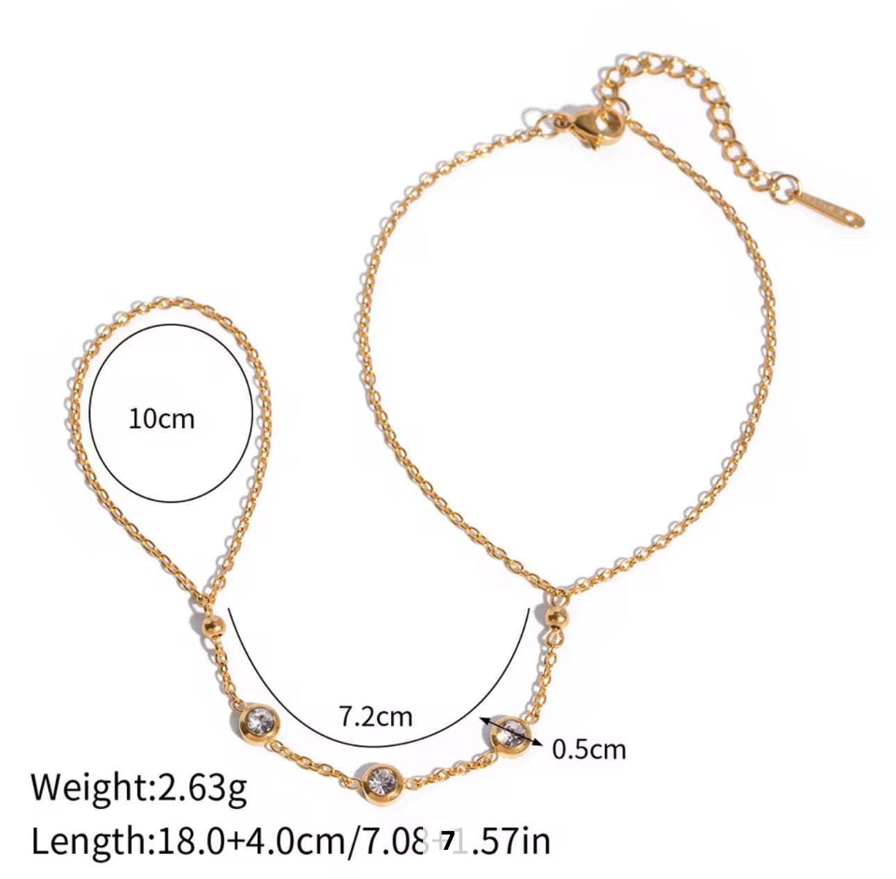 Zircon Bead Hand Chain