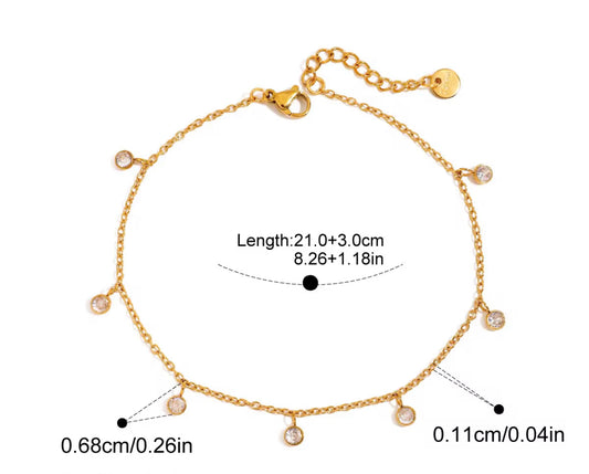 CZ Tassel Anklet
