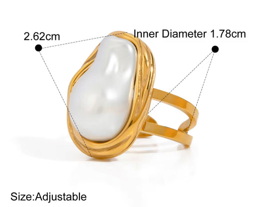 Vintage Pearl Open Ring