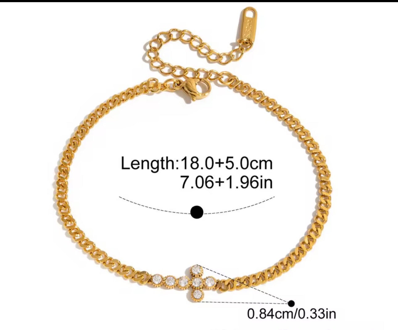 Zircon Cross Bracelet