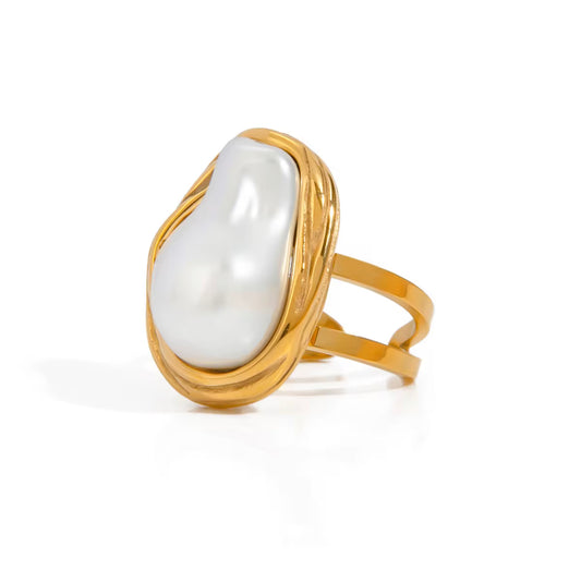 Vintage Pearl Open Ring