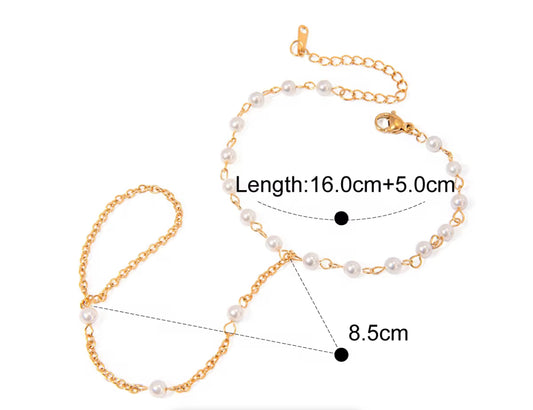White Pearl Hand Chain