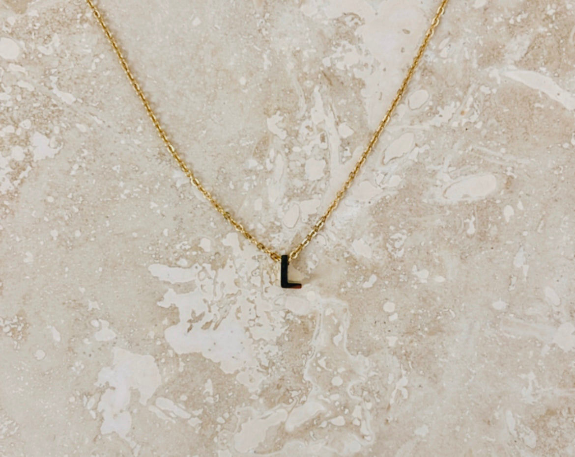Initial Letter Charm Necklace