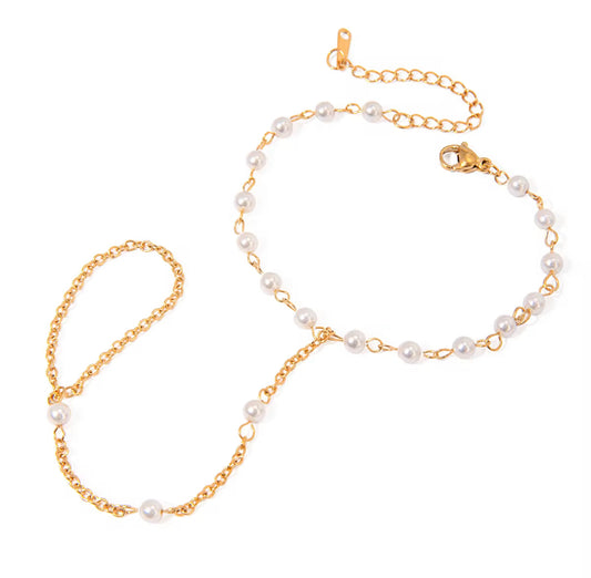 White Pearl Hand Chain