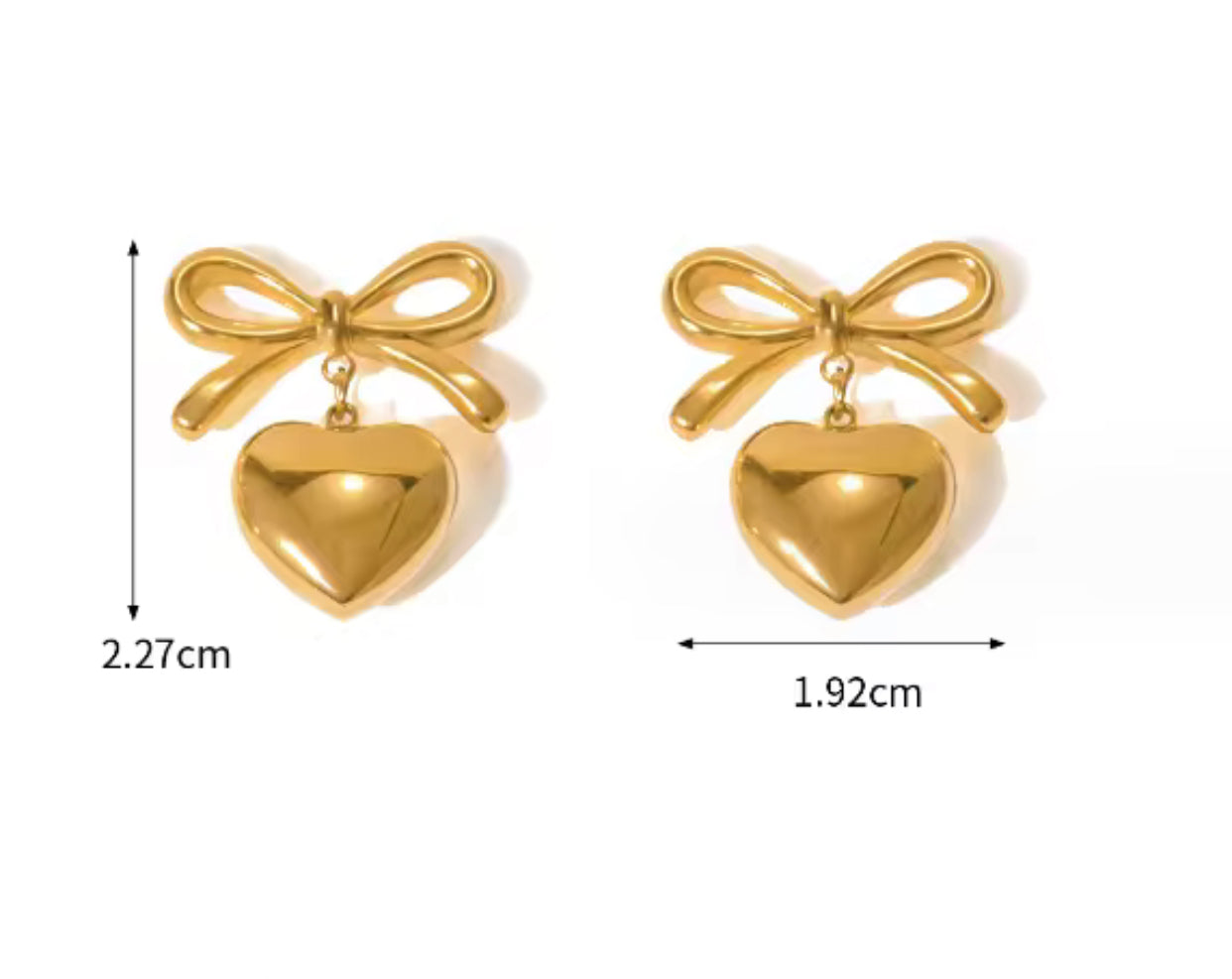 Bow Heart Earrings