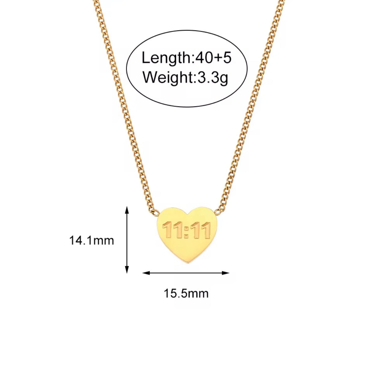 Eleven Heart Necklace