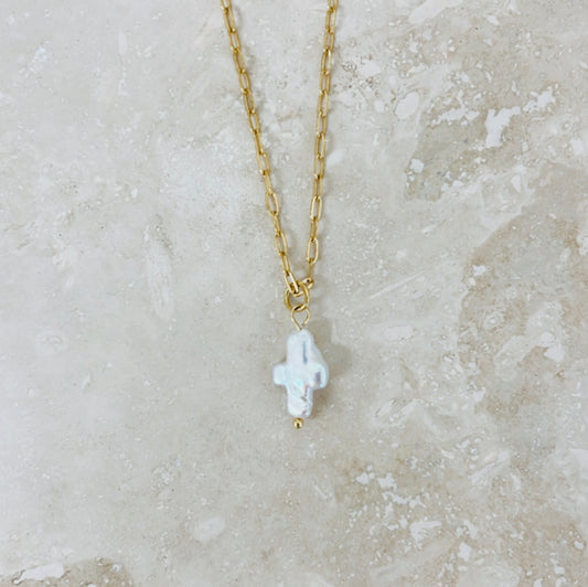 Pearl Cross Necklace