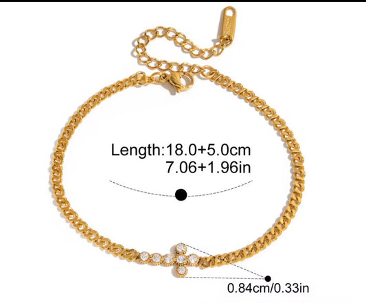 Zircon Cross Bracelet