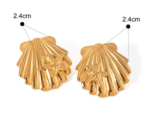 Starfish Shell Stud Earrings