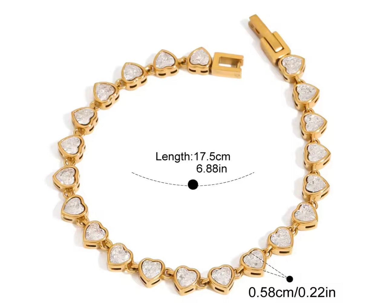 Heart Zircon Bracelet