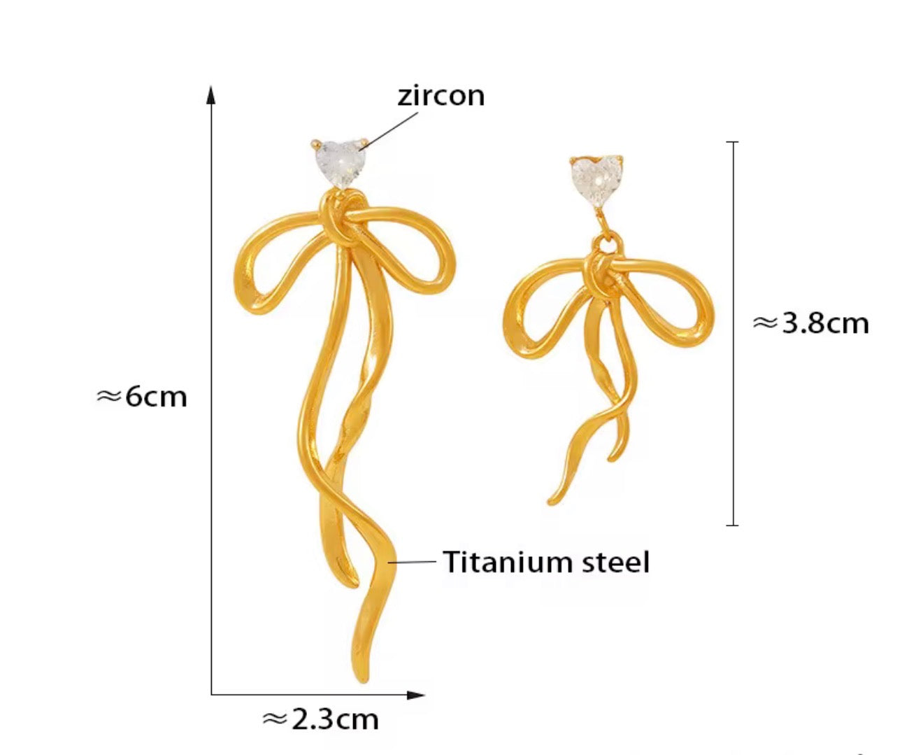 Zircon Bow Earrings